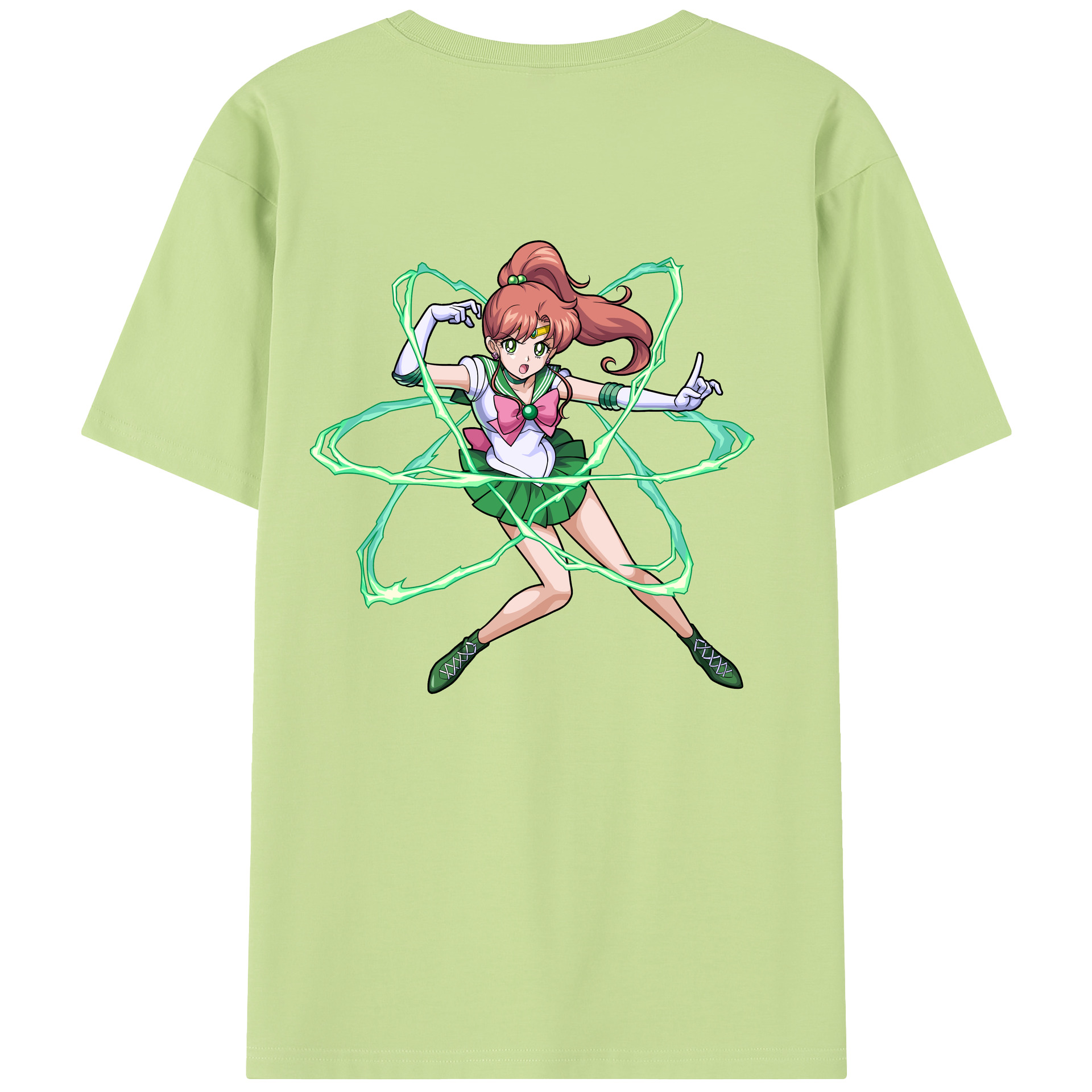 （画像用） 美少女戦士セーラームーン 木野 まこと きの まこと Sailor Moon Kino Makoto （セーラージュピター；Sailor Jupiter） 綿100％半袖Tシャツ（背面プリント）
